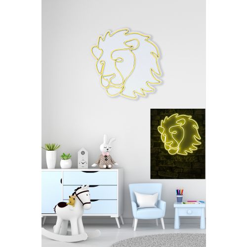 Wallity Ukrasna plastična LED rasvjeta, Lion - Yellow slika 3