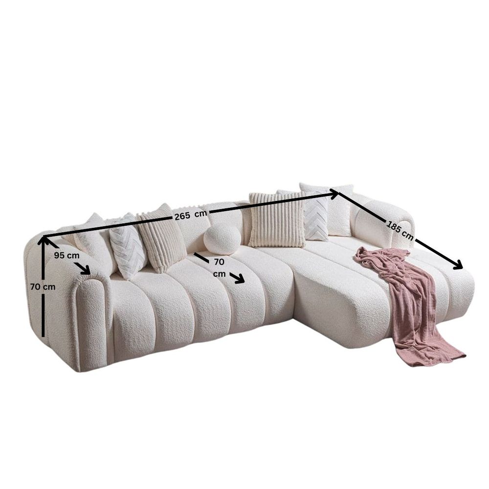 Ugaona Sofa N-Line Desna - bijela slika 8