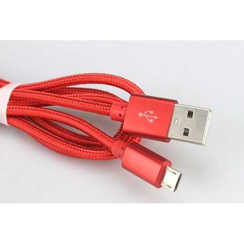 Xwave Kabl USB2.0 na Micro USB 1.2M,2A,aluminium,upleten,crveni slika 2
