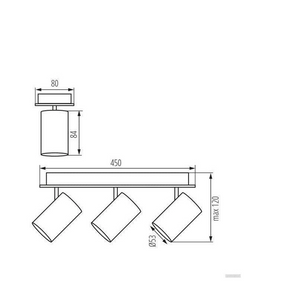 Stropna lampa GTV VENETO 3xGU10 230V IP20, crna