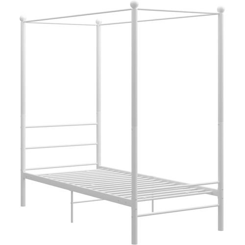 Okvir za krevet s nadstrešnicom bijeli metalni 100 x 200 cm slika 8