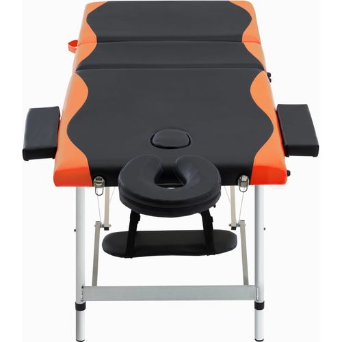 Sklopivi masažni stol s 3 zone aluminijski crno-narančasti slika 27