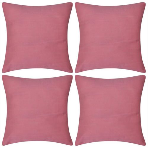 130936 4 Pink Cushion Covers Cotton 80 x 80 cm slika 1