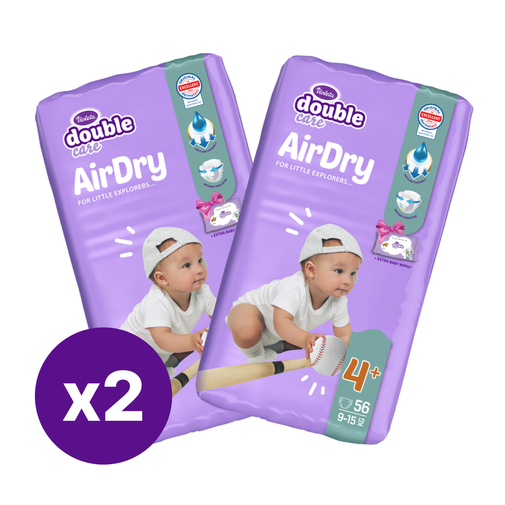 Violeta Double care pelene Air dry Duo pack slika 4