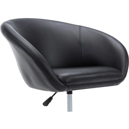 Okretna blagovaonska stolica od umjetne kože crna slika 41