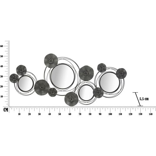 Mauro Ferretti Metalna ploča sa ogledalima tamna okrugla cm 117x5,5x49 slika 8