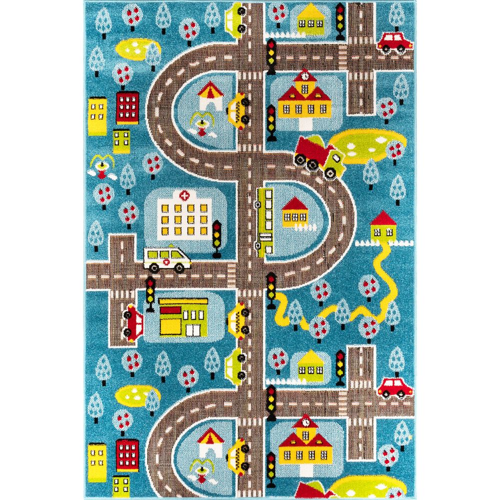 Šareni Tepih Trafik - Plavo Sivi Žuti Crveni Zeleni (120 x 170 cm) slika 5