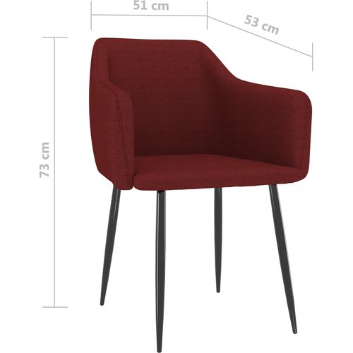Blagovaonske stolice od tkanine 4 kom crvena boja vina slika 20