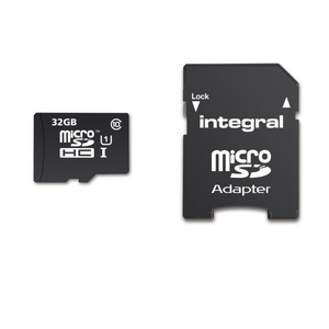 Integral 32GB Micro SDHC memorijska kartica za pametne telefone i tablete, Class 10 UHS-I U1, 90MB/s + SD adapter