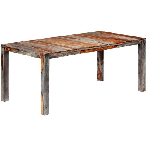 Blagovaonski stol sivi 180 x 90 x 76 cm od masivnog drva šišama slika 9