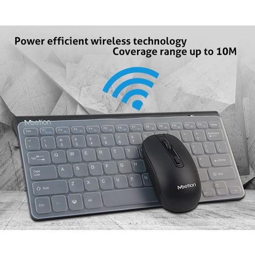 MEETION MINI4000 SET 2U1, BEŽIČNA 2.4GHZ SILENT Tastatura + BEŽ.Miš, CRNI slika 3