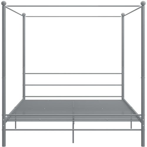 Okvir za krevet s nadstrešnicom sivi metalni 200 x 200 cm slika 10