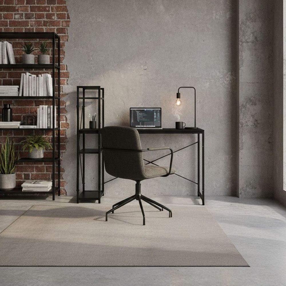ModernHome uredski stol 120 × 60 cm s policom i 3 police – crni slika 3
