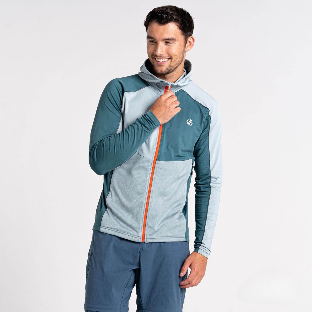 Dare2B Muški duks na kopčanje Assimilate CoreStr, Mediterranean Green/Slate slika 3