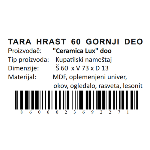 Ceramica lux Tara Hrast gornji deo 60 300293 slika 7