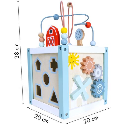 EcoToys drvena edukacijska kutija plava slika 5