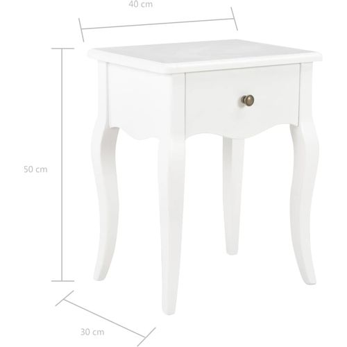 280005 Nightstand White 40x30x50 cm Solid Pine Wood slika 44