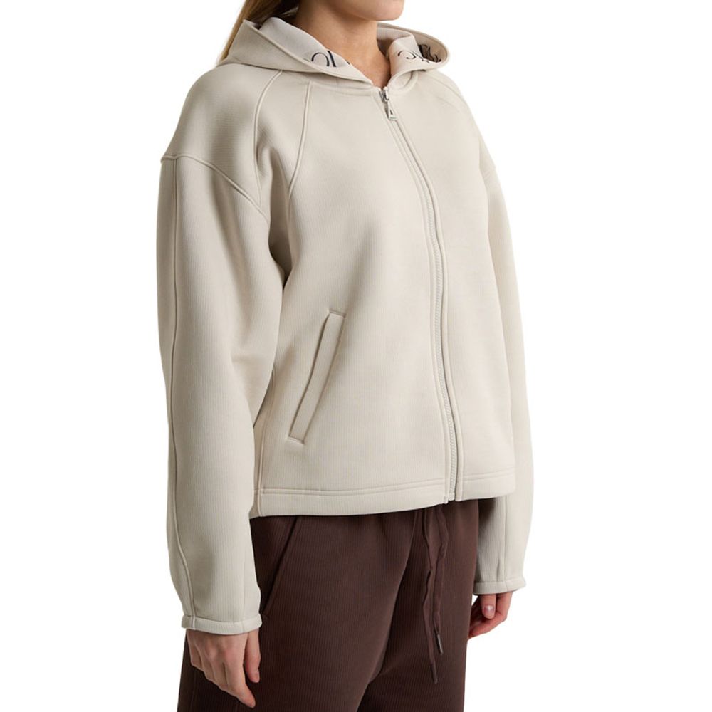 ANTA Ženski duks sa kapuljačom na kopčanje Knit Track Top, Bež slika 2