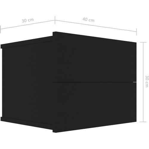 Noćni ormarići 2 kom crni 40 x 30 x 30 cm od iverice slika 8