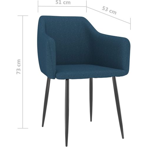 Blagovaonske stolice od tkanine 2 kom plave slika 13