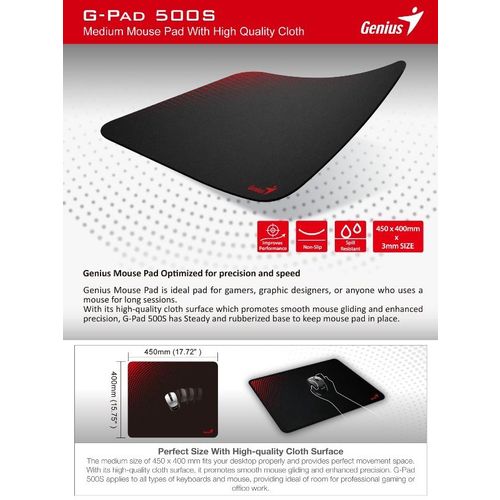 Genius Mouse Pad G-Pad 500S BLK slika 2