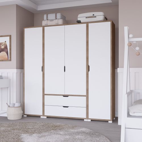 Nisan 1600-024 Light Walnut
White Wardrobe slika 2