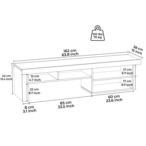 TV Komoda Reeta White slika 8