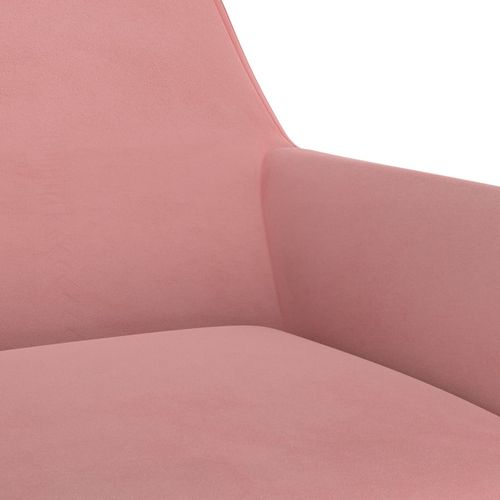 Okretna uredska stolica ružičasta baršunasta slika 7
