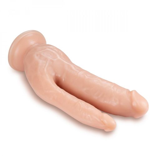 Dvostruki dildo Dr. Skin, 22 cm, boja kože slika 3