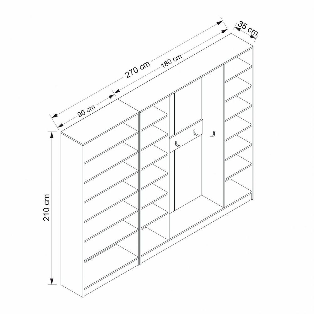 Hall Stand Kale - 8122 u bijeloj boji slika 4