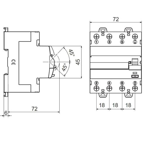 Gewiss 90RCD, FID sklopka 4P 25A 0,3A, tip AC slika 2