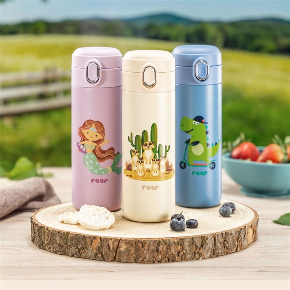 Reer Flašica za piće sa slamkom 350ml, Cream White slika 7