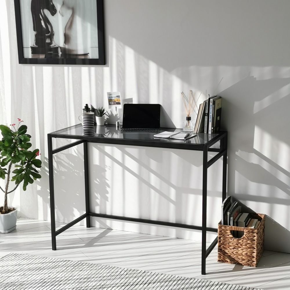 Stakleni Radni Stol Network / 100x45 cm M100F Crni slika 6