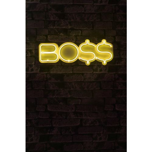 Wallity Ukrasna plastična LED rasvjeta, BOSS - Yellow slika 2