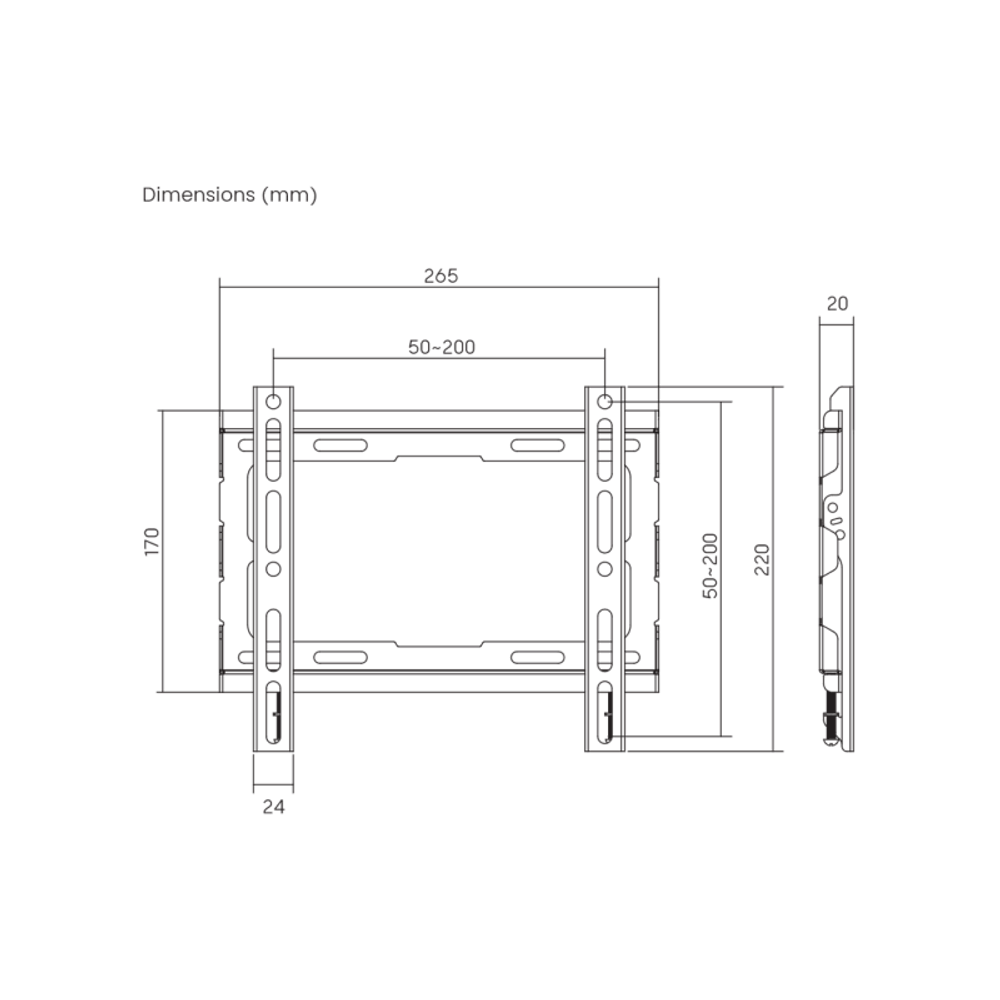 SBOX Stalak PLB-2222F-2 (23-43"/45kg/200x200) slika 3