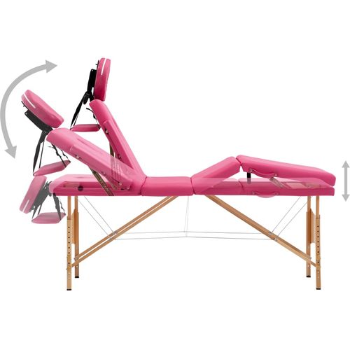 Sklopivi masažni stol s 4 zone drveni ružičasti slika 42