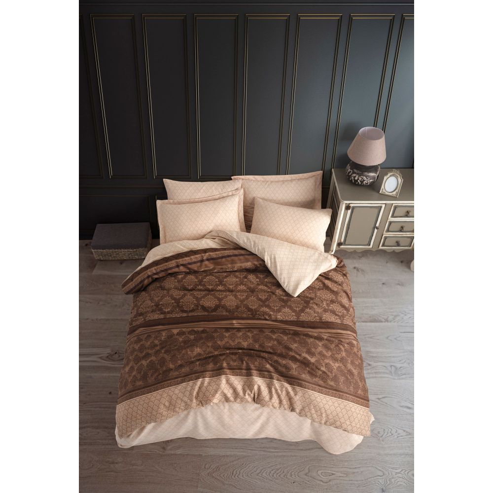 Set tamnosmeđe posteljine za bračni krevet - Creative Brown slika 1