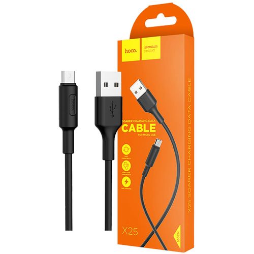 hoco. USB kabel za smartphone, micro USB kabel, 1 met., 2 A, crna - X25 Soarer Micro USB, Black slika 1