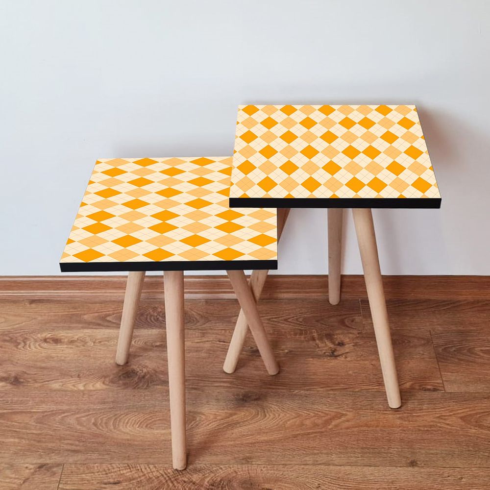 Nesting stolovi 2Shp326 - (2 komada) - boje: narandžasta, krem slika 1