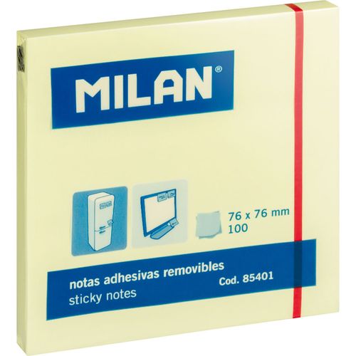 Blok samoljepivi MILAN 76x76 100L žuti 85401 slika 1