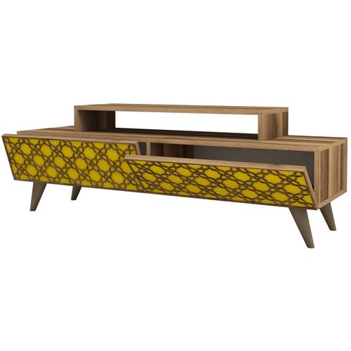 Woody Fashion Stalak za televizor, City - Walnut, Yellow slika 4