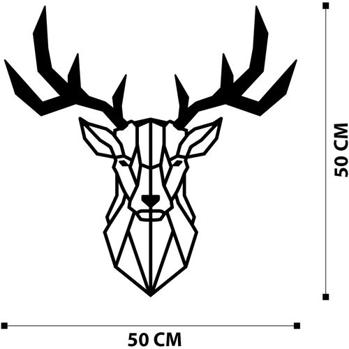 Deer2 Metal Decor Black Decorative Metal Wall Accessory slika 6