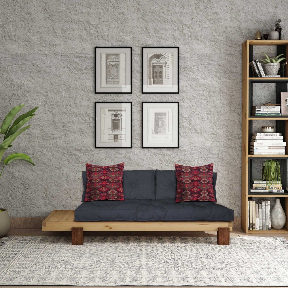 Lounger CPT8374-200, prirodna i mornarsko plava boja slika 1