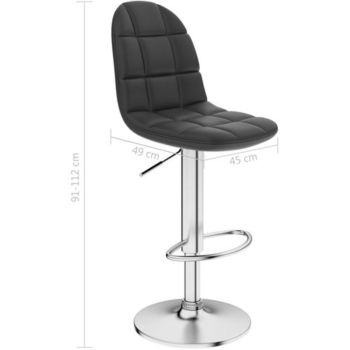 Barski stolac od umjetne kože sivi slika 8