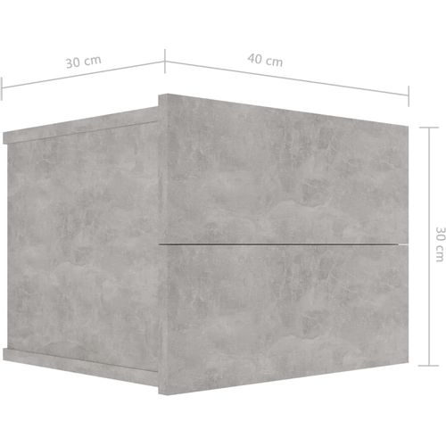 Noćni ormarići 2 kom siva boja betona 40x30x30 cm od iverice slika 8