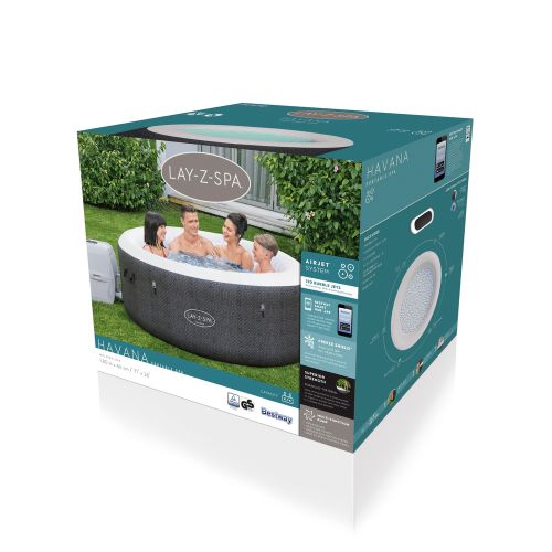 Masažni bazen-Jacuzzi na napuhavanje Bestway Lay-Z-Spa Miami 180*66cm - crni slika 15