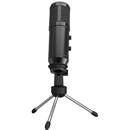 LORGAR Gaming Microphones, Black, USB condenser microphone with Volume Knob &amp; Echo Kob, including 1x Microphone, 1 x 2.5M USB Cable, 1 x Tripod Stand, 1 x User Manual, body size: Φ47.4*158.2*48.1mm, weight: 243.0g slika 1