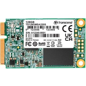 Transcend TS128GMSA220S mSATA 128GB SSD, SATA III, 3D NAND, 220S Series