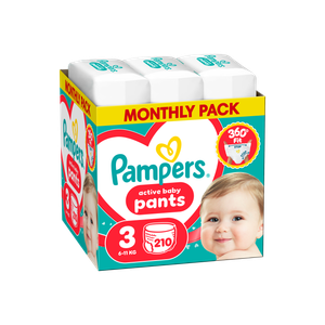 Pampers Active Baby Pelene gaćice Midi (210 kom)