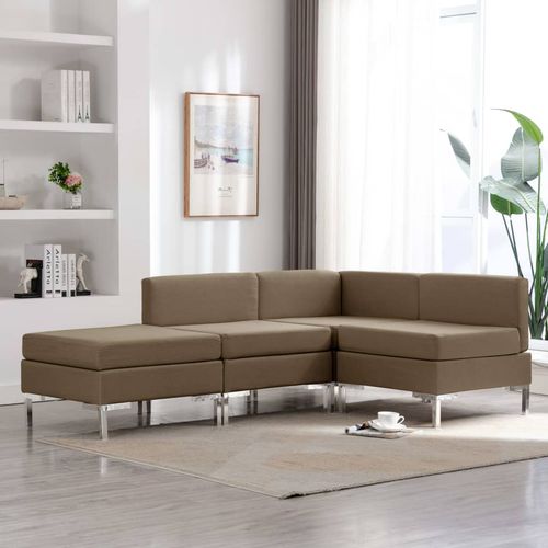 4-dijelni set sofa od tkanine smeđi slika 31